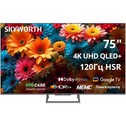 Skyworth 75Q67H: честный обзор 75-дюймового QLED-телевизора на Google TV — стоит ли брать?