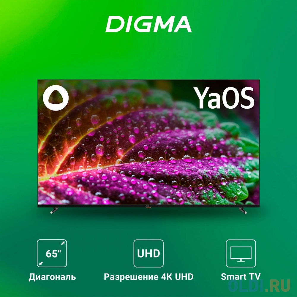 Интерфейс YaOS на телевизоре Digma DM-LED65UBB33