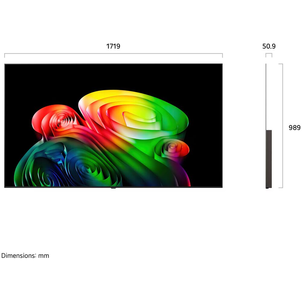 LG OLED77B6RLA — вид сбоку, детали корпуса