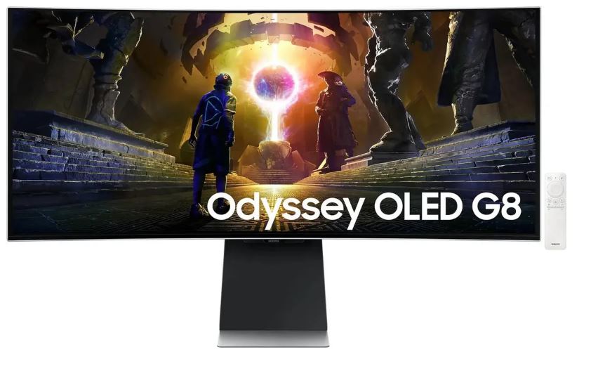 Samsung Odyssey OLED G8 — вид сзади с подсветкой Core Lighting+