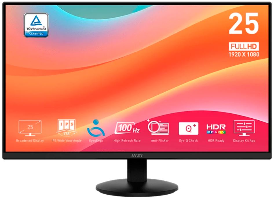 MSI PRO MP252L — вид сзади и порты подключения