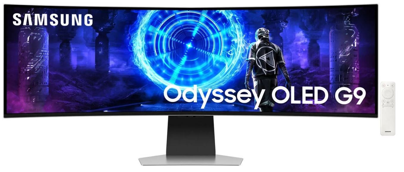 Samsung Odyssey OLED G9 — вид сзади с RGB Core Lighting+
