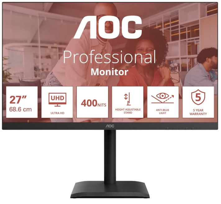 Обзор AOC U27E4CV: 27-дюймовый 4K IPS-монитор с USB-C докингом и RJ-45 для профессиональной работы