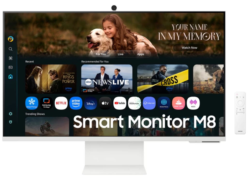 Samsung Smart Monitor M8 M80F — вид сзади, порты и подставка