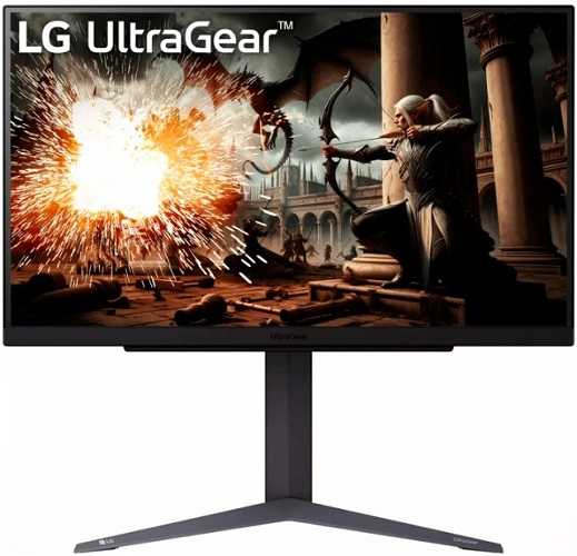 LG 27GS75Q-B — общий вид на рабочем столе
