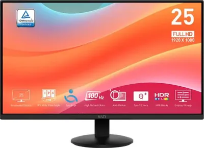 Обзор MSI PRO MP252L (9S6-3PD7CT-014): бюджетный 24.5-дюймовый IPS-монитор с 100 Гц для офиса и домашней работы