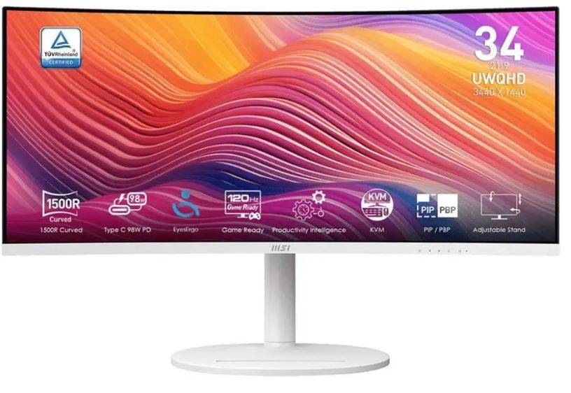 MSI Modern MD342CQPW вид сзади и интерфейсы