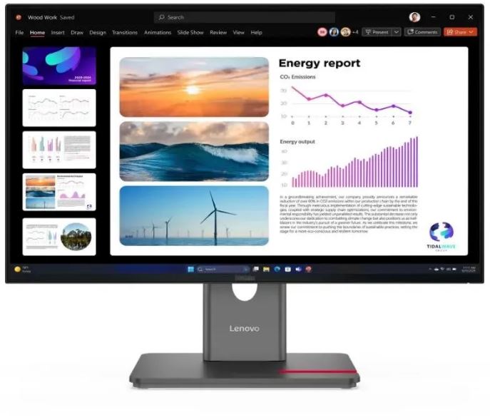 Lenovo ThinkVision P24Q-40 — вид сзади и порты