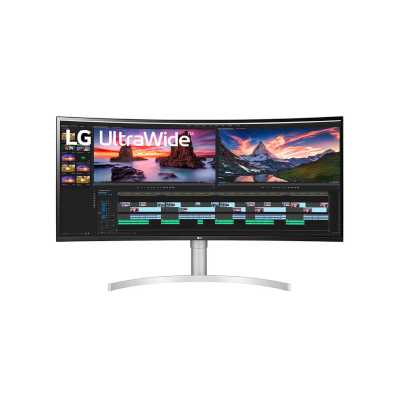 LG 38WN95C-W — вид сбоку и подставка