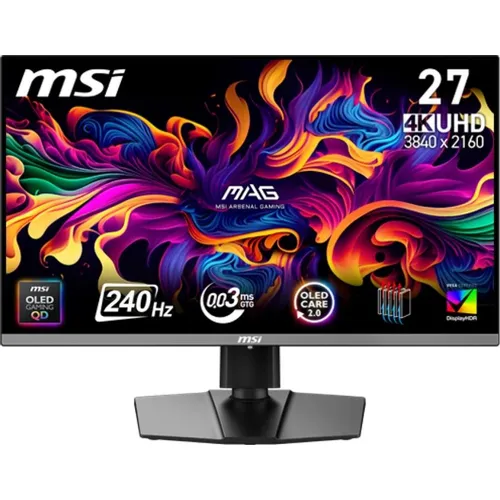 MSI MPG 271QRX QD-OLED - вид сзади и подставка