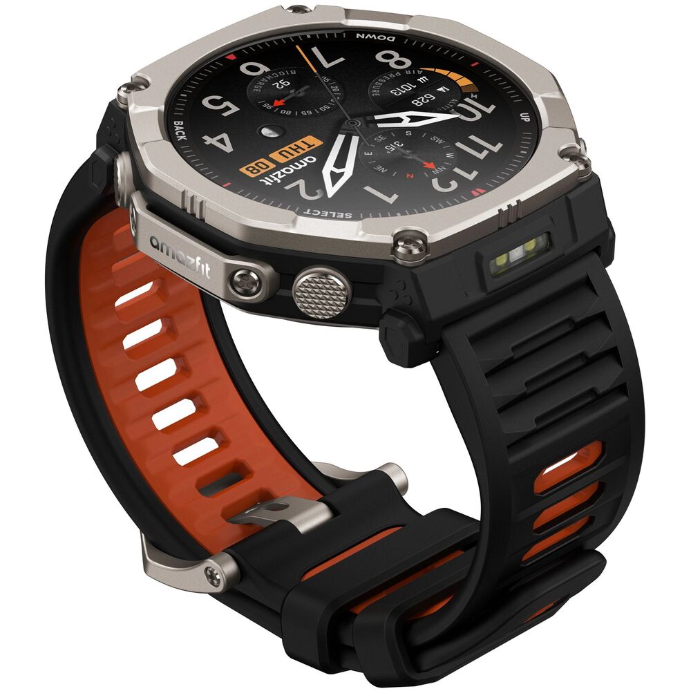 Amazfit T-Rex Ultra 2 — корпус из титана Grade 5 крупным планом