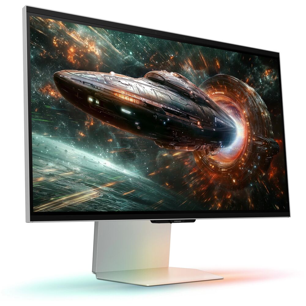 Samsung LS27FG900XIXCI — вид спереди с Edge Lighting подсветкой