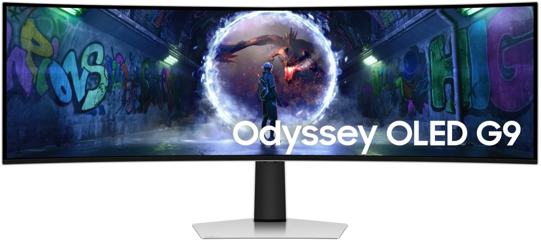 Samsung LS49DG934SUXEN Odyssey OLED G9 вид сзади и подсветка
