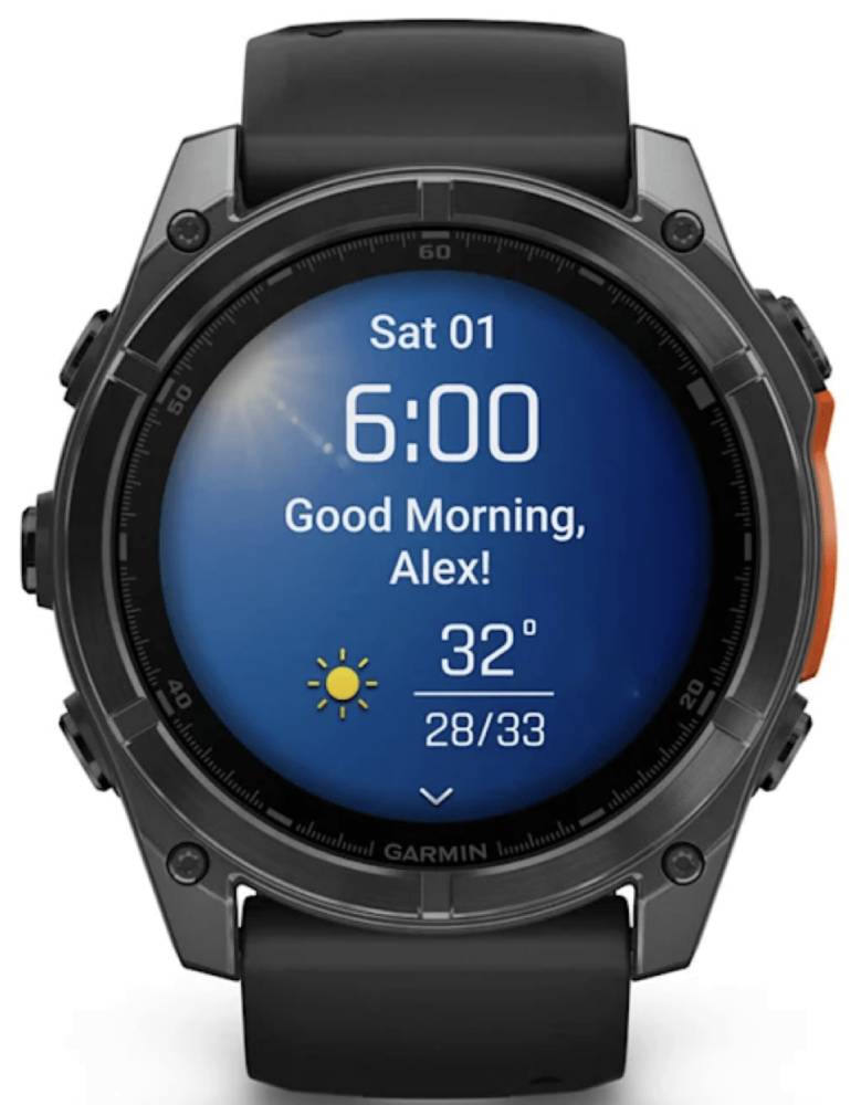 Garmin Fenix 8 Solar — солнечная панель и батарея
