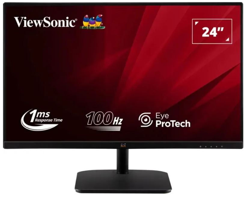 ViewSonic VA2432-MHD-3 вид сбоку и интерфейсы