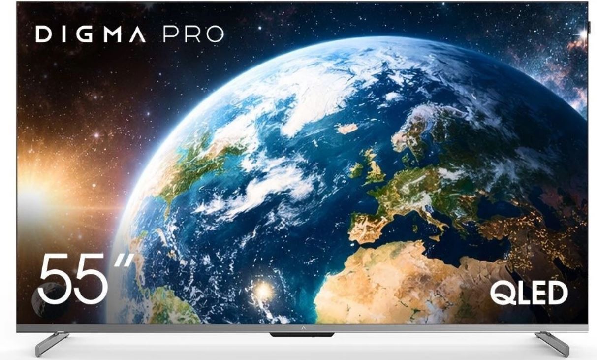Обзор Digma Pro QLED 55D (2148950): честный тест 55-дюймового QLED-телевизора на Google TV в 2026 году