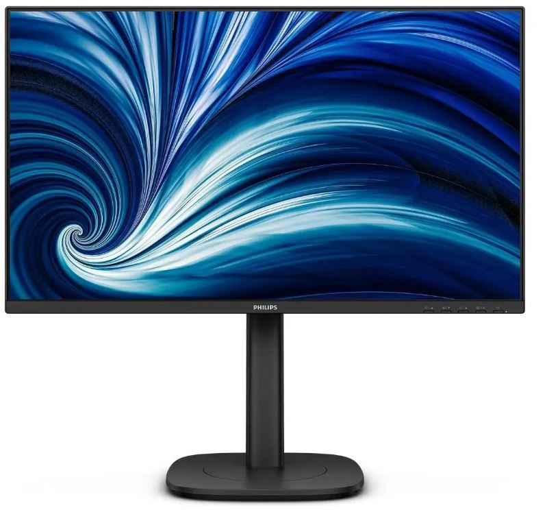 Philips 24B2N3200J — вид сзади, подставка и разъёмы
