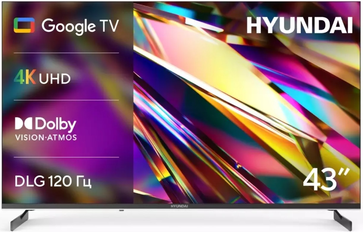 Hyundai H-LED43BU7011 распаковка и подставка