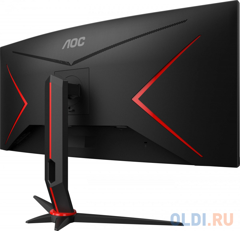 AOC CU34G2X вид сбоку и подставка