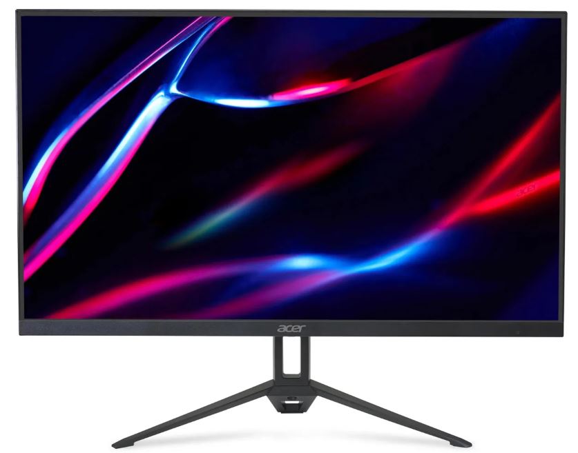 Acer K243Y - вид сбоку с подключенными кабелями