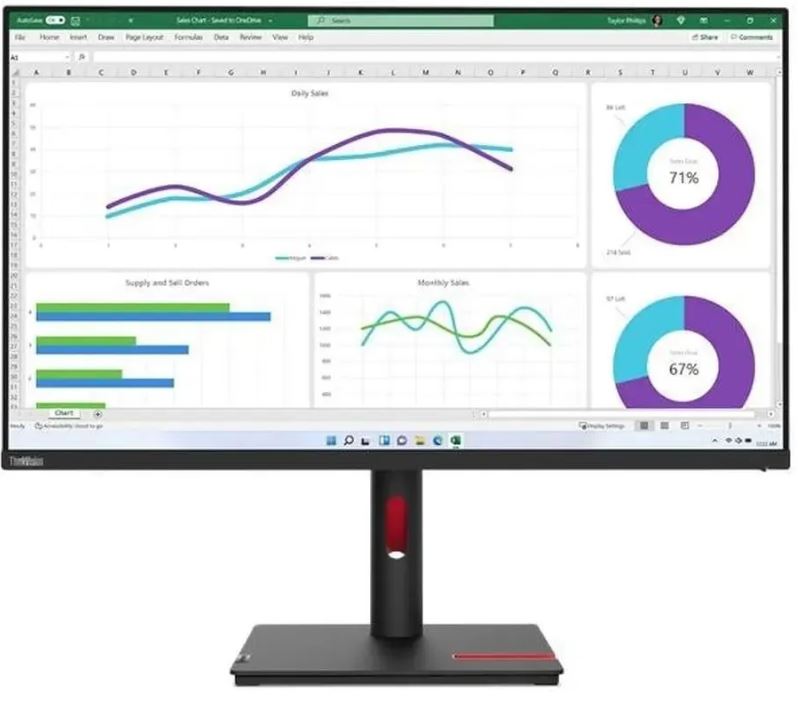 Lenovo ThinkVision T32h-30 вид сзади и интерфейсы