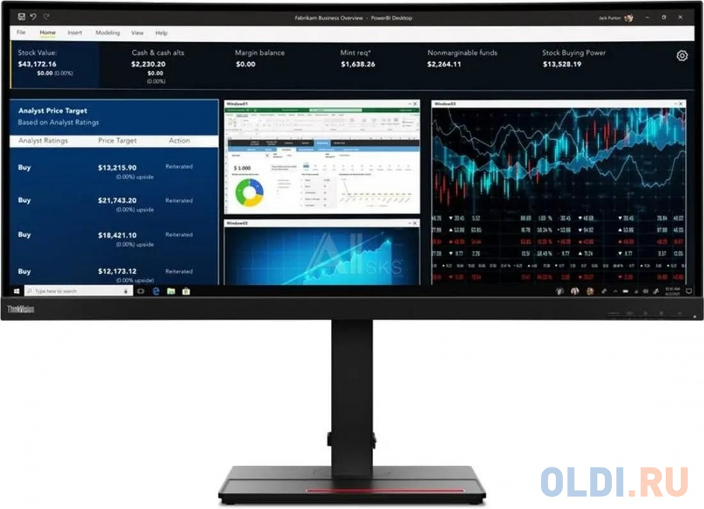 Порты Lenovo ThinkVision P34w-20