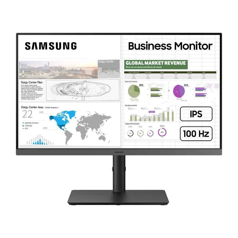 Samsung LS24C430GAIXCI — вид сзади и подставка
