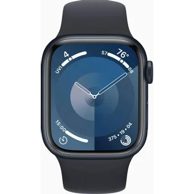 Apple Watch Series 9 41мм — детали корпуса и ремешок Midnight