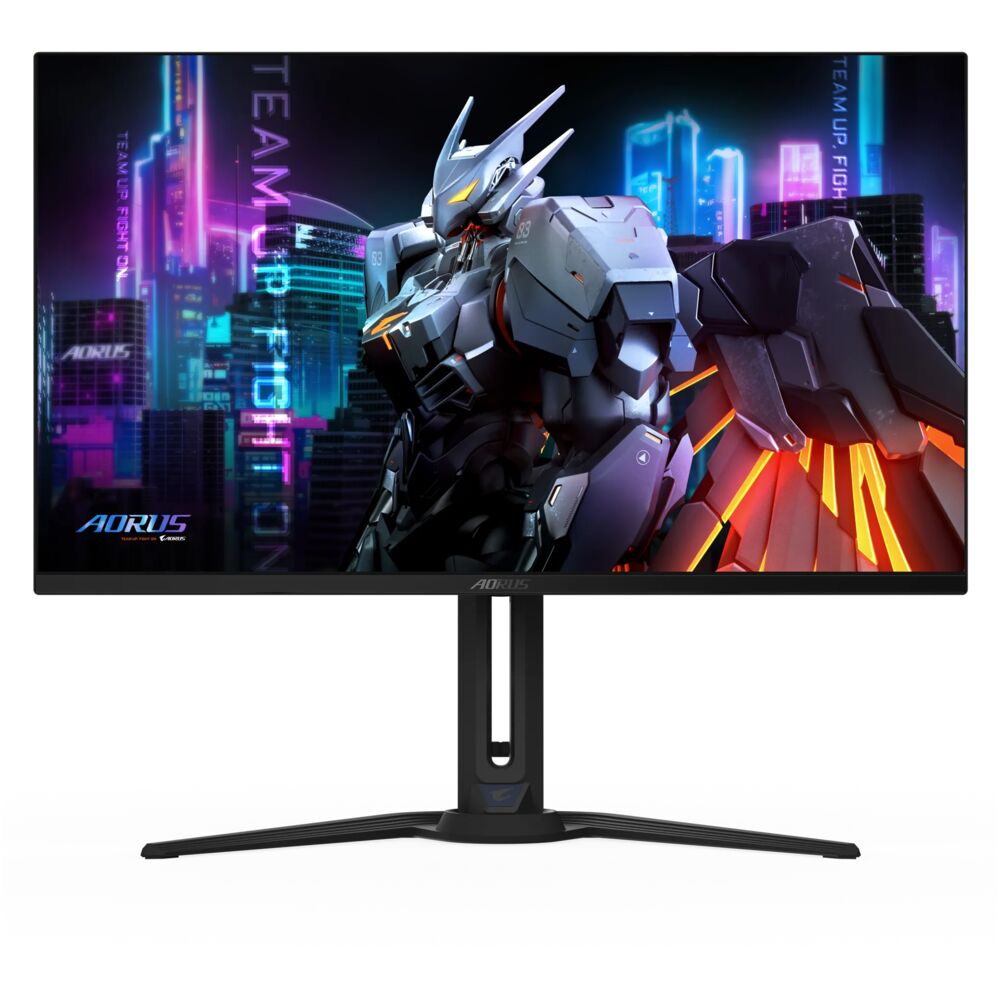 Gigabyte AORUS FO32U2 вид сзади и подставка