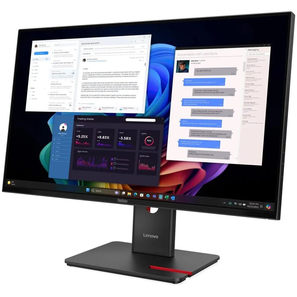 Задняя панель и разъёмы Lenovo ThinkVision T27UD-40