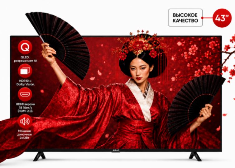 Akai TA43BQ900: обзор 43-дюймового QLED-телевизора с Google TV и 144 Гц — честный тест после 3 недель использования