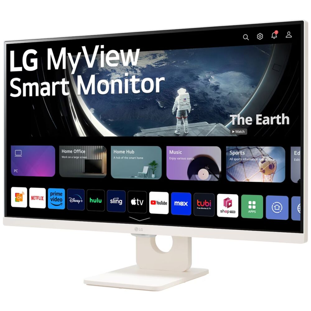 LG 27U511SA-W — вид сзади и порты подключения