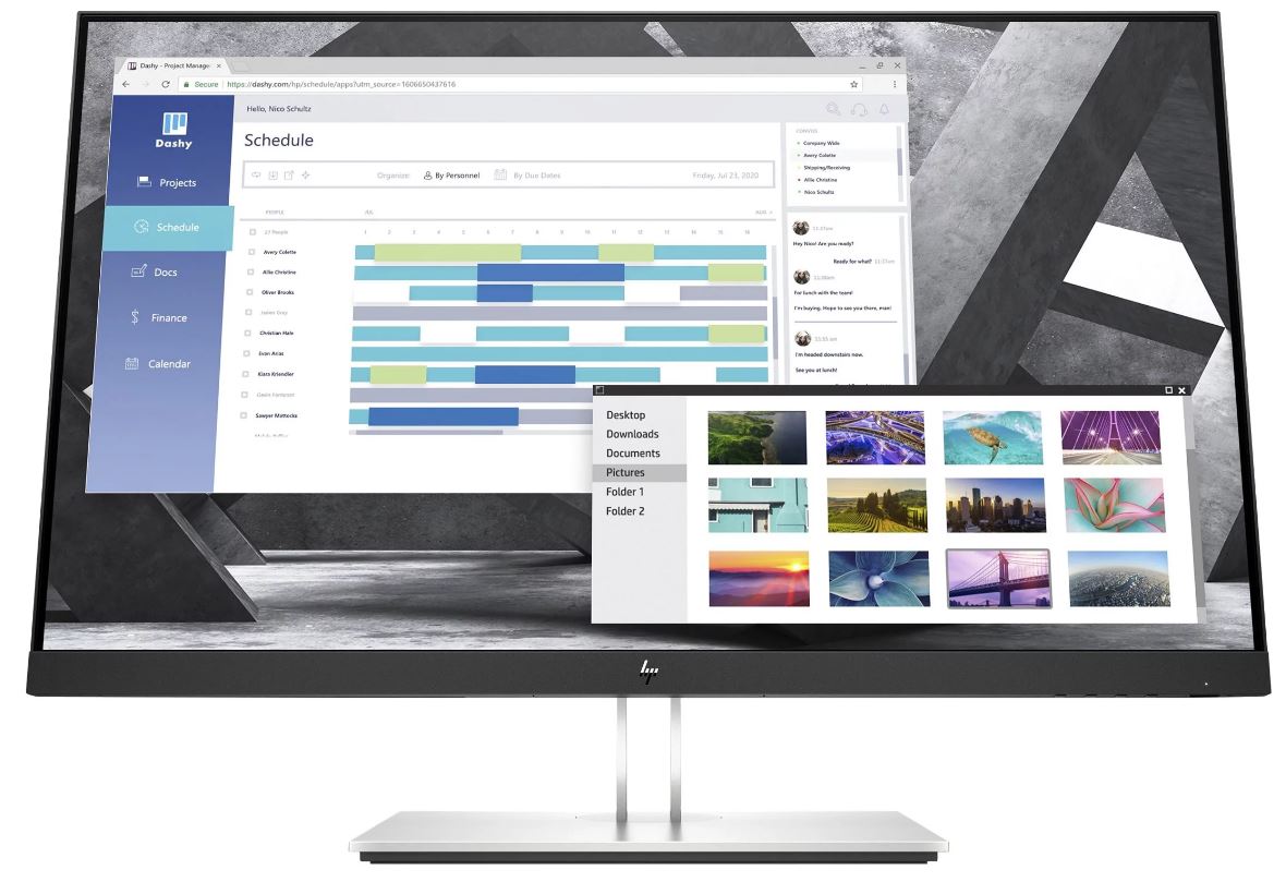HP E27q G4 вид сзади и порты
