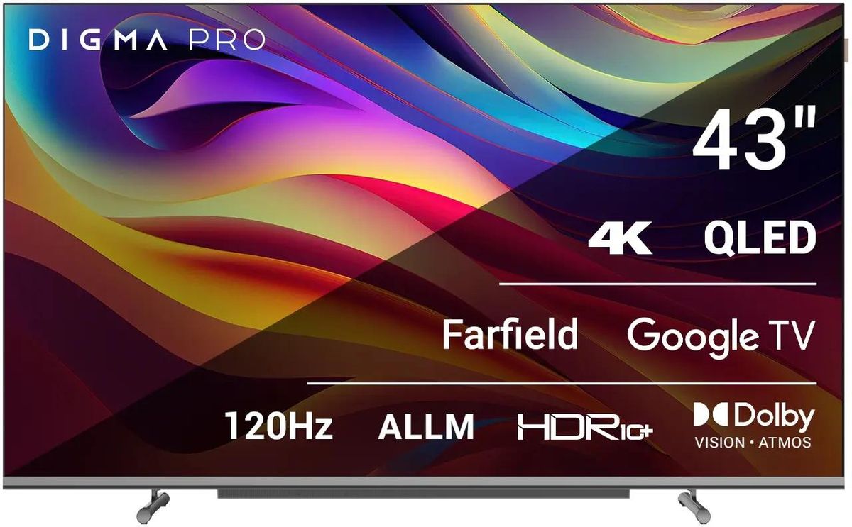 Обзор телевизора Digma Pro 43L: Доступный QLED с честными 120 Гц