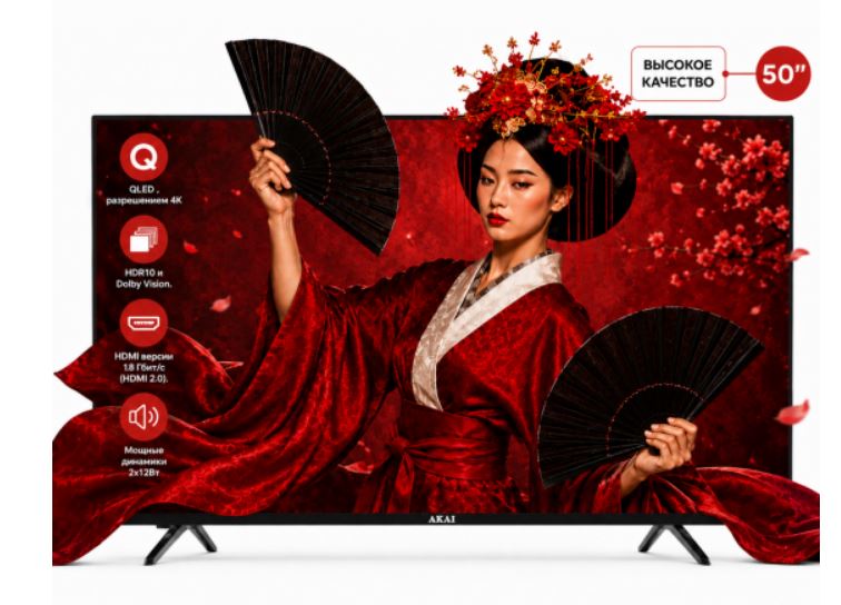 Akai TA50BQ900: подробный обзор 50-дюймового QLED телевизора с Google TV — стоит ли покупать?