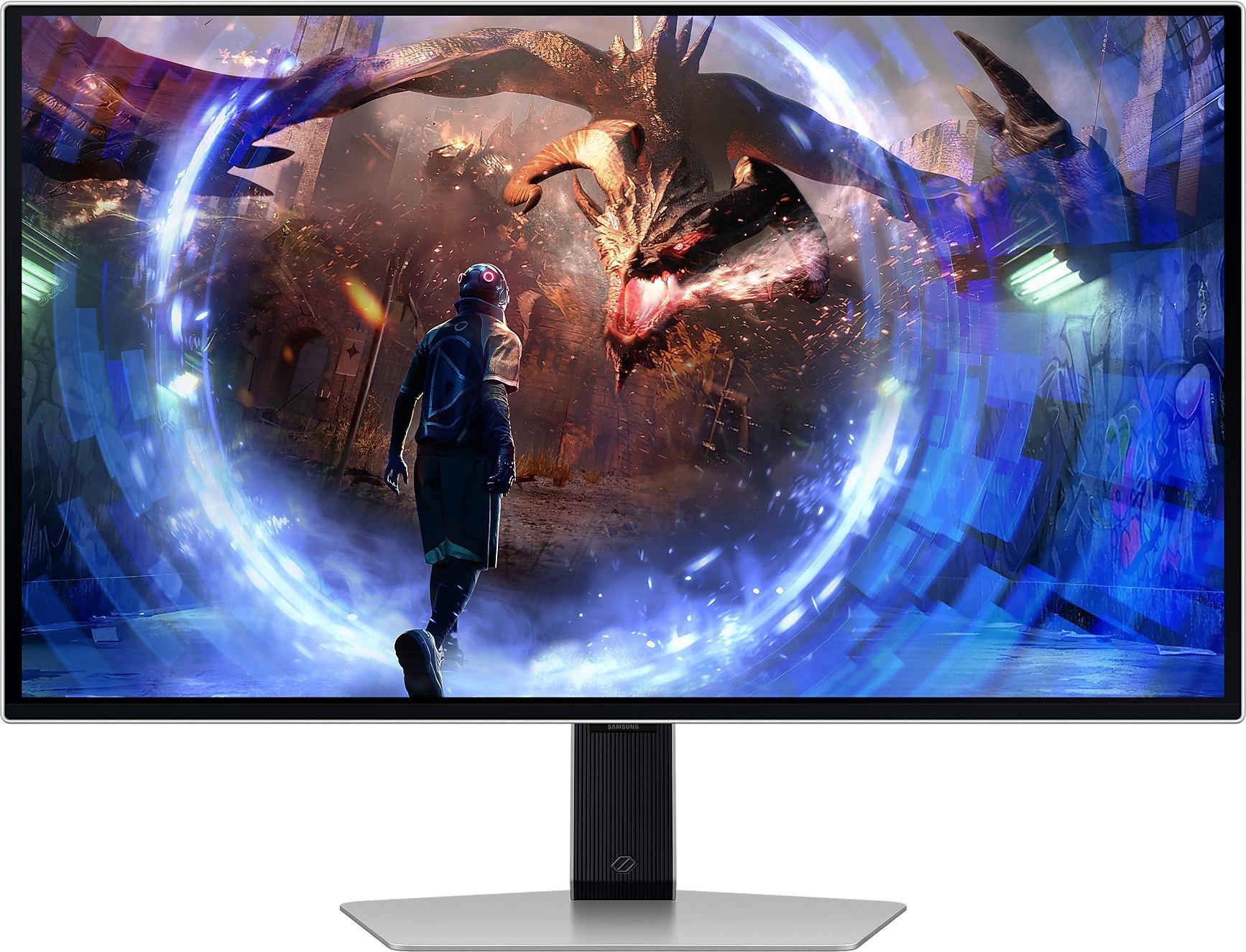 Samsung Odyssey OLED G6 G60SD вид сзади с подсветкой