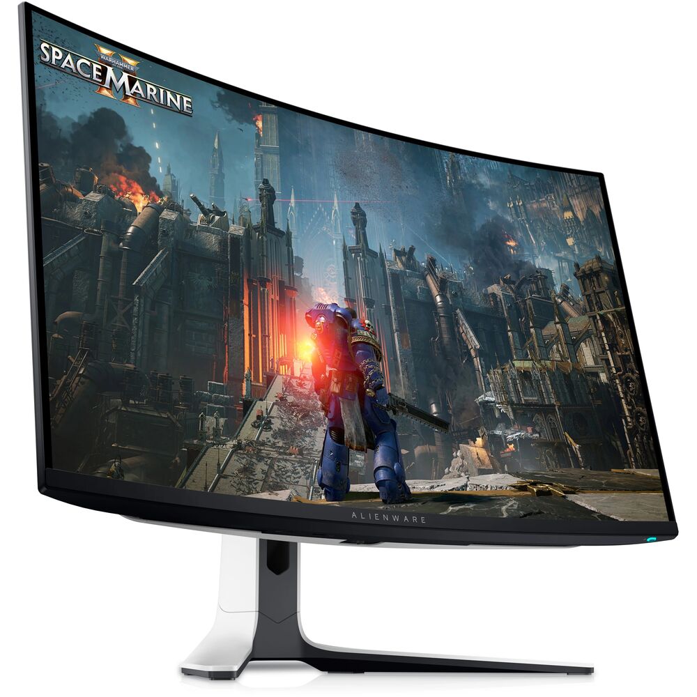 Dell Alienware AW3225QF вид сзади и подставка