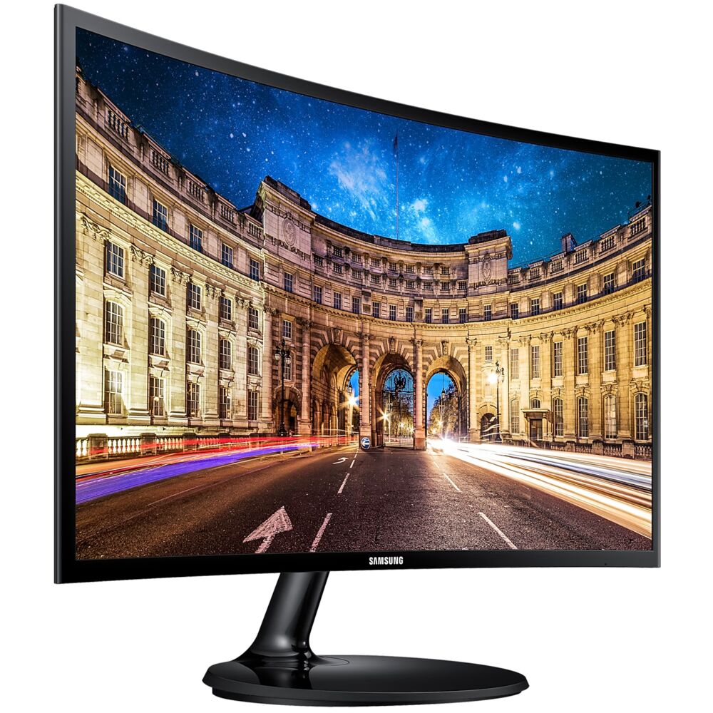 Samsung LC24F390FHMXUE — вид спереди на рабочем столе