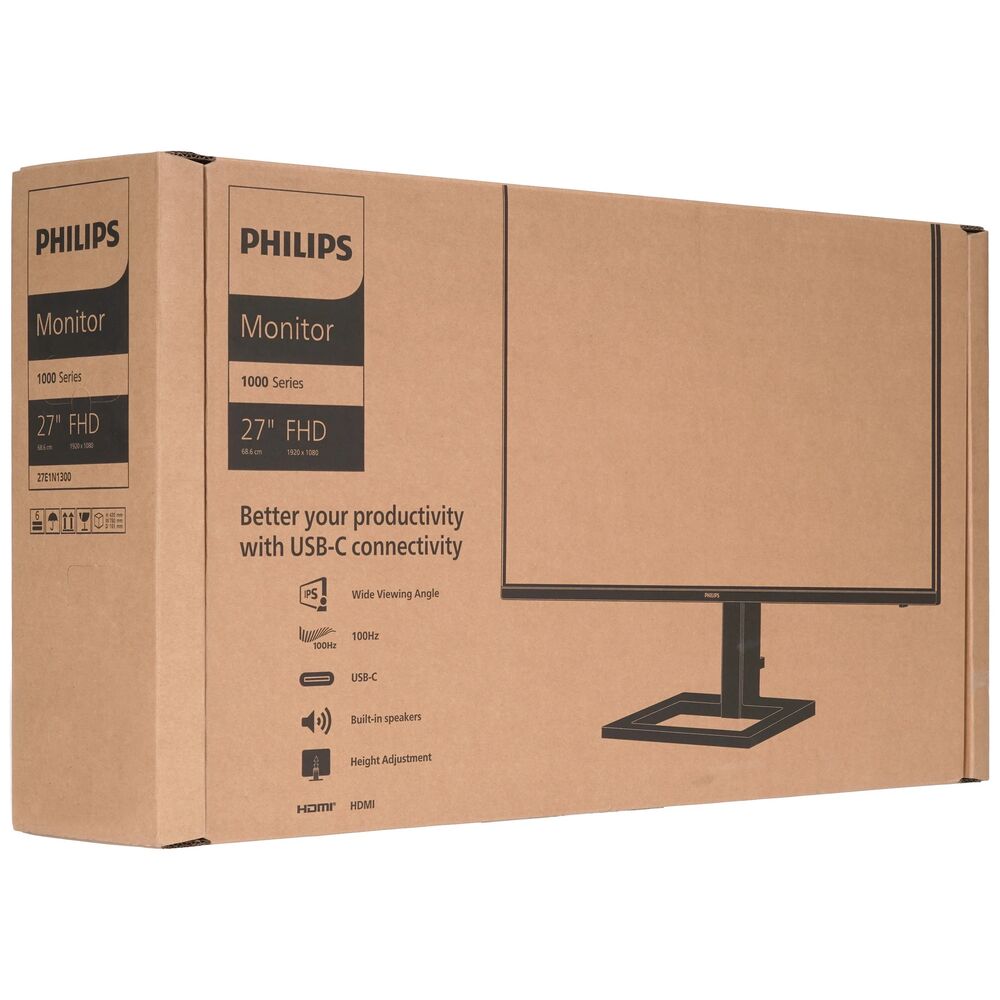 Philips 27E1N1300AE общий вид на рабочем столе